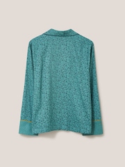 White Stuff Green Nina Organic Pyjamas Shirt - Image 7 of 7