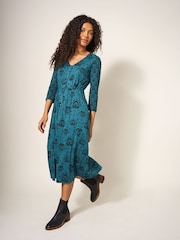 White Stuff Blue Mia Jersey Dress - Image 3 of 5
