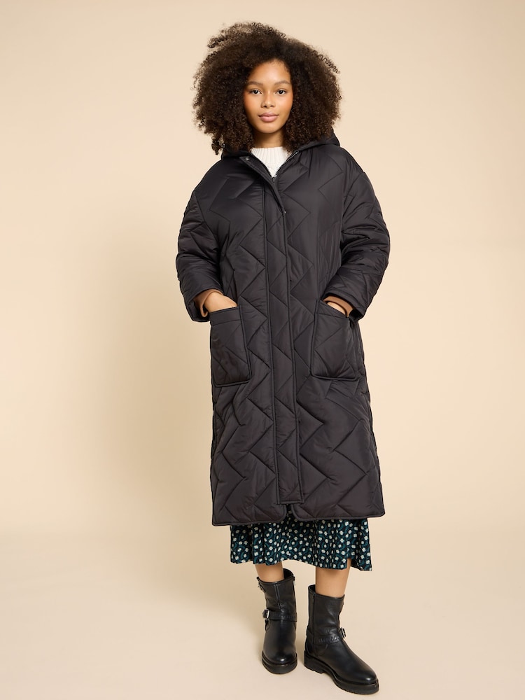 White Stuff Black Padded Sloane Coat - Image 1 of 1