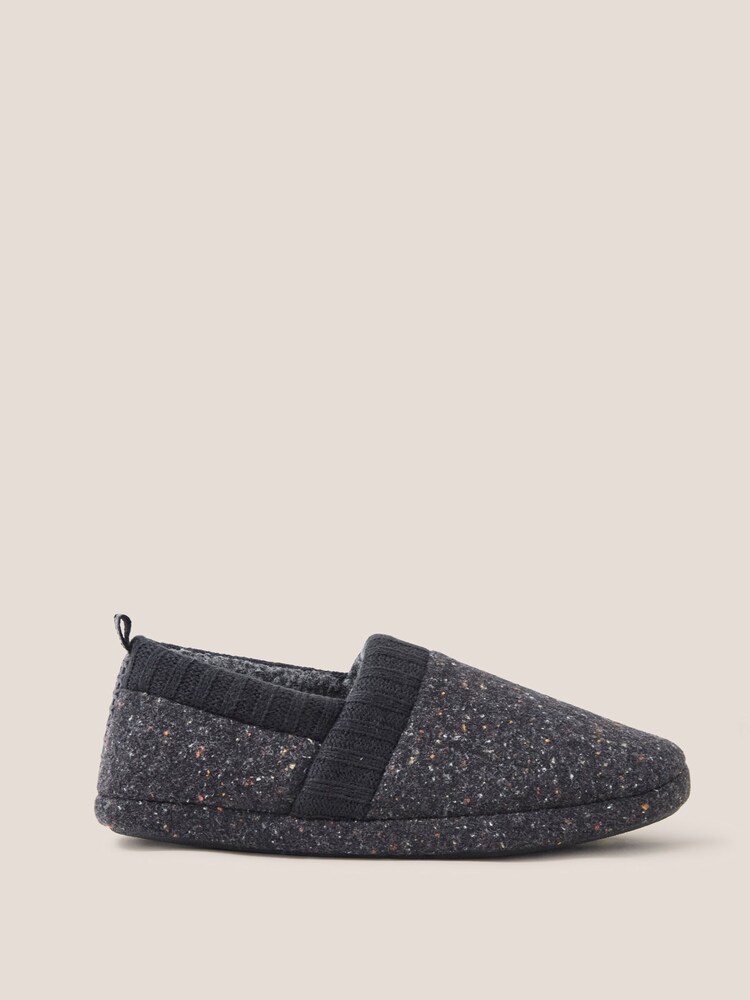 White Stuff Grey Neppy Closed Back Slippers - Image 1 of 3