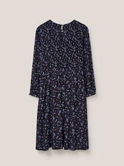 White Stuff Aneth EcoVero Shirred Black Dress - Image 6 of 7
