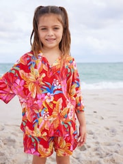 Red Tropical Shirt And Shorts Co-ord Set (3-16yrs) - Image 1 of 7