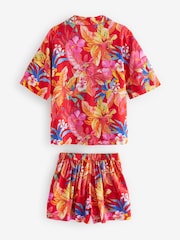 Red Tropical Shirt And Shorts Co-ord Set (3-16yrs) - Image 6 of 7