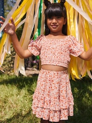 Soft Orange Ditsy Printed Co-ord Set (3-16yrs) - Image 2 of 7