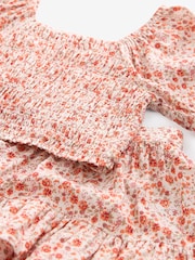 Soft Orange Ditsy Printed Co-ord Set (3-16yrs) - Image 7 of 7