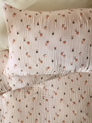 Natural Fruit Peach Crinkle Muslin 100% Cotton Duvet Cover and Pillowcase Set - Image 2 of 6
