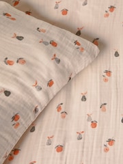 Natural Fruit Peach Crinkle Muslin 100% Cotton Duvet Cover and Pillowcase Set - Image 4 of 6