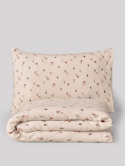 Natural Fruit Peach Crinkle Muslin 100% Cotton Duvet Cover and Pillowcase Set - Image 6 of 6
