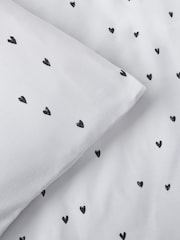 Black/White Hearts 100% Cotton Duvet Cover And Pillowcase Set - Image 5 of 7