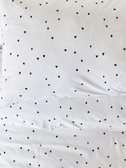 Black/White Hearts 100% Cotton Duvet Cover And Pillowcase Set - Image 7 of 7