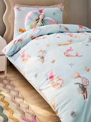 Soft Blue Mermaids 100% Cotton Duvet Cover And Pillowcase Set - Image 2 of 5