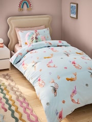 Soft Blue Mermaids 100% Cotton Duvet Cover And Pillowcase Set - Image 4 of 5