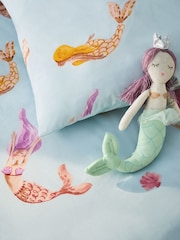 Soft Blue Mermaids 100% Cotton Duvet Cover And Pillowcase Set - Image 5 of 5