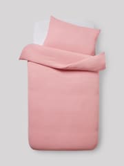 Pink Crinkle Muslin 100% Cotton Duvet Cover and Pillowcase Set - Image 5 of 8