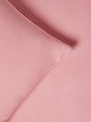 Pink Crinkle Muslin 100% Cotton Duvet Cover and Pillowcase Set - Image 7 of 8