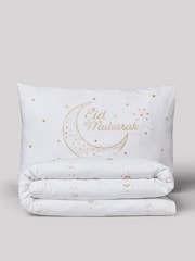 Natural/Gold 100% Cotton Eid Printed Bedding Duvet Cover and Pillowcase Set - Image 2 of 8