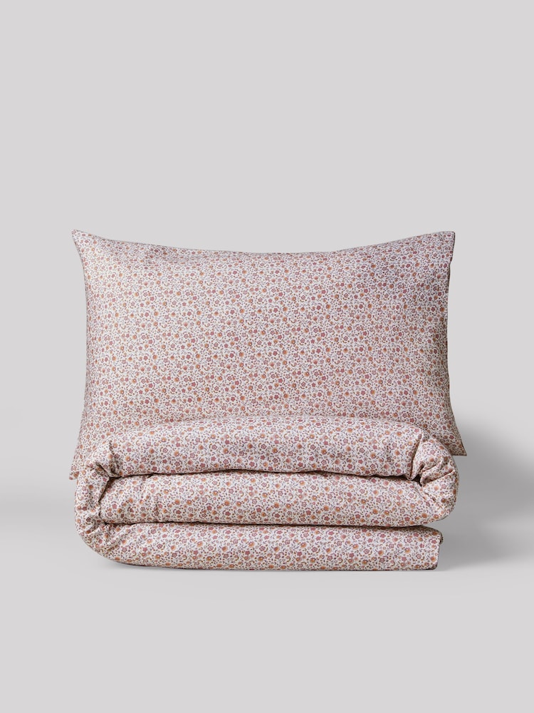 Fig Pink Floral Printed Bedding Duvet Cover and Pillowcase Set - Image 6 of 7