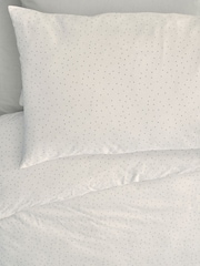 White Speckle Pattern 100% Cotton Printed Bedding Duvet Cover and Pillowcase Set - Image 2 of 8