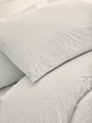 White Speckle Pattern 100% Cotton Printed Bedding Duvet Cover and Pillowcase Set - Image 4 of 8