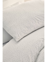 White Speckle Pattern 100% Cotton Printed Bedding Duvet Cover and Pillowcase Set - Image 7 of 8