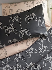 2 Pack Mono Beige Gamer Duvet Cover and Pillowcases Set - Image 8 of 13