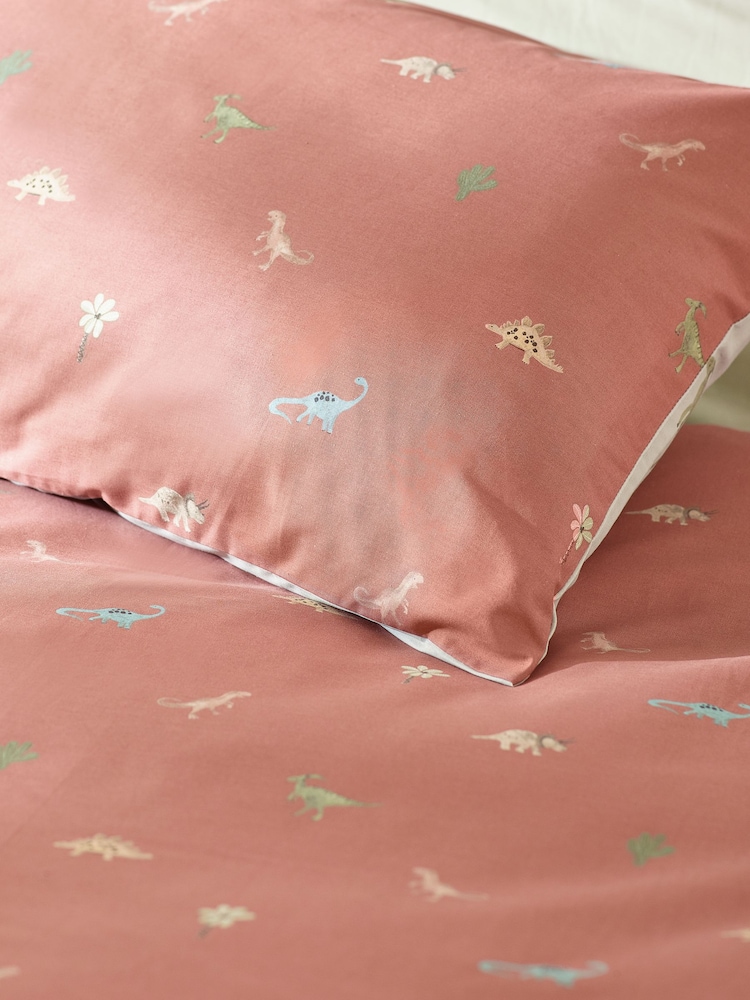 Sage Green Tassel Dinosaurs 100% Cotton Printed Bedding Duvet Cover and Pillowcase Set - Image 6 of 12