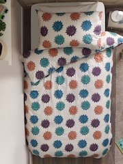 Natural Spikey Faces 100% Cotton Printed Bedding Duvet Cover and Pillowcase Set - Image 3 of 8