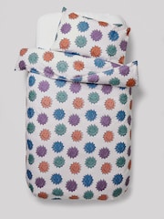 Natural Spikey Faces 100% Cotton Printed Bedding Duvet Cover and Pillowcase Set - Image 6 of 8