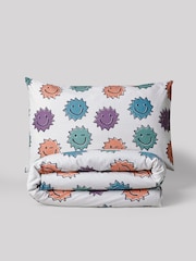 Natural Spikey Faces 100% Cotton Printed Bedding Duvet Cover and Pillowcase Set - Image 7 of 8