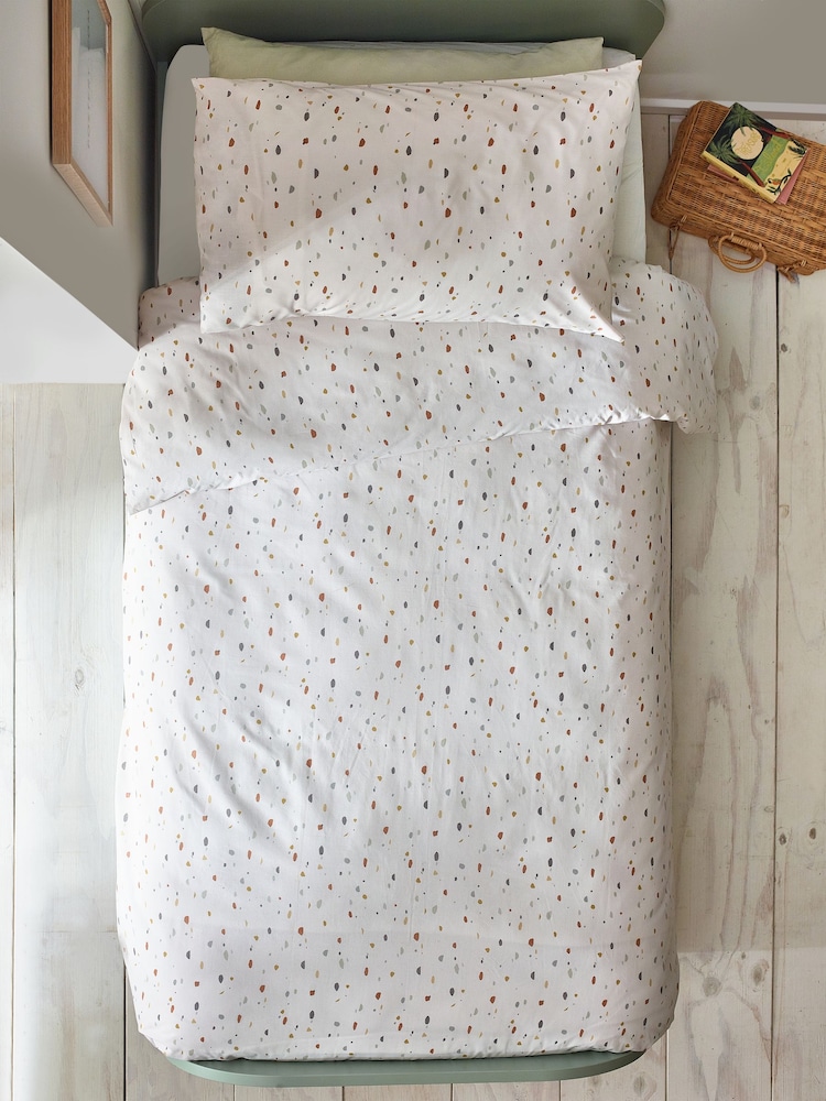 Natural Terrazzo Print Duvet Cover and Pillowcase Set - Image 2 of 6