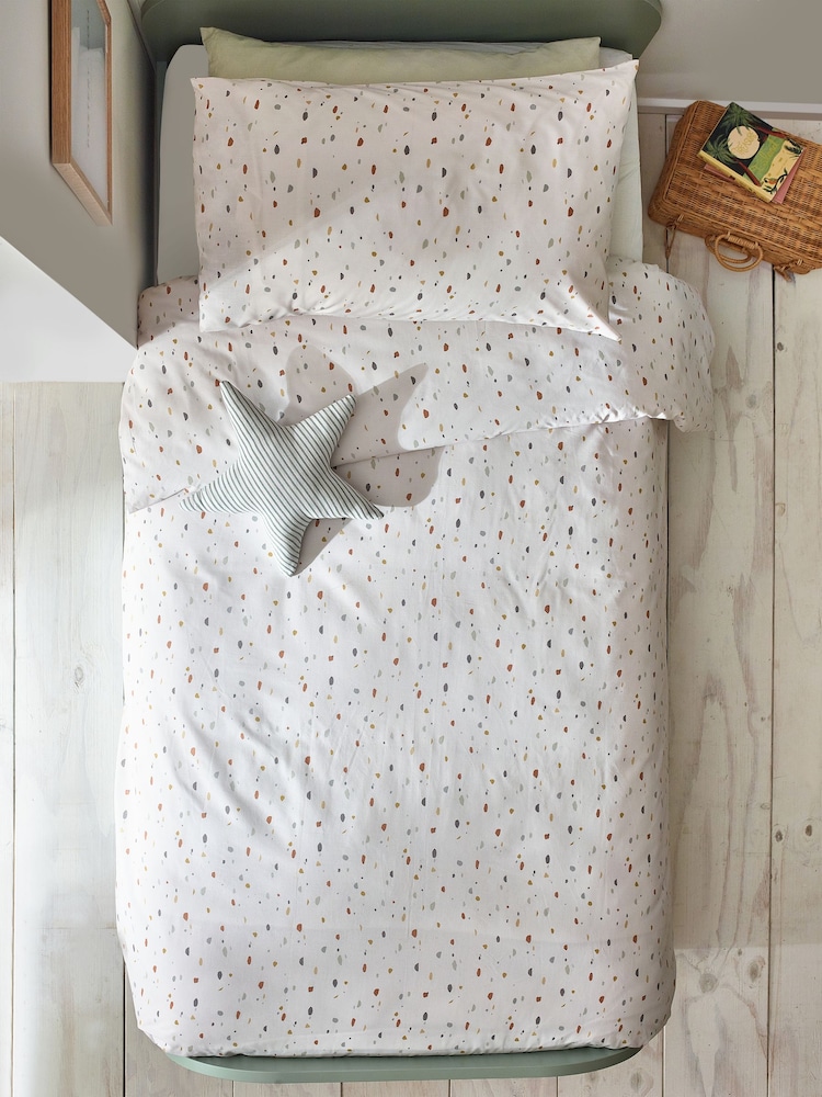 Natural Terrazzo Print Duvet Cover and Pillowcase Set - Image 3 of 6