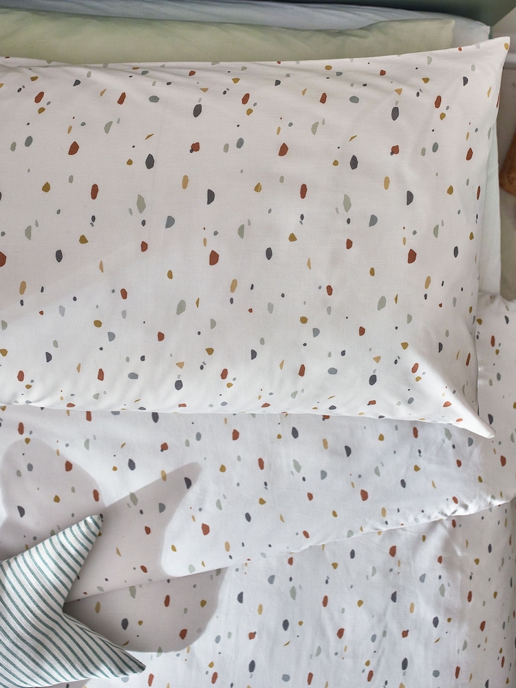 Natural Terrazzo Print Duvet Cover and Pillowcase Set - Image 4 of 6