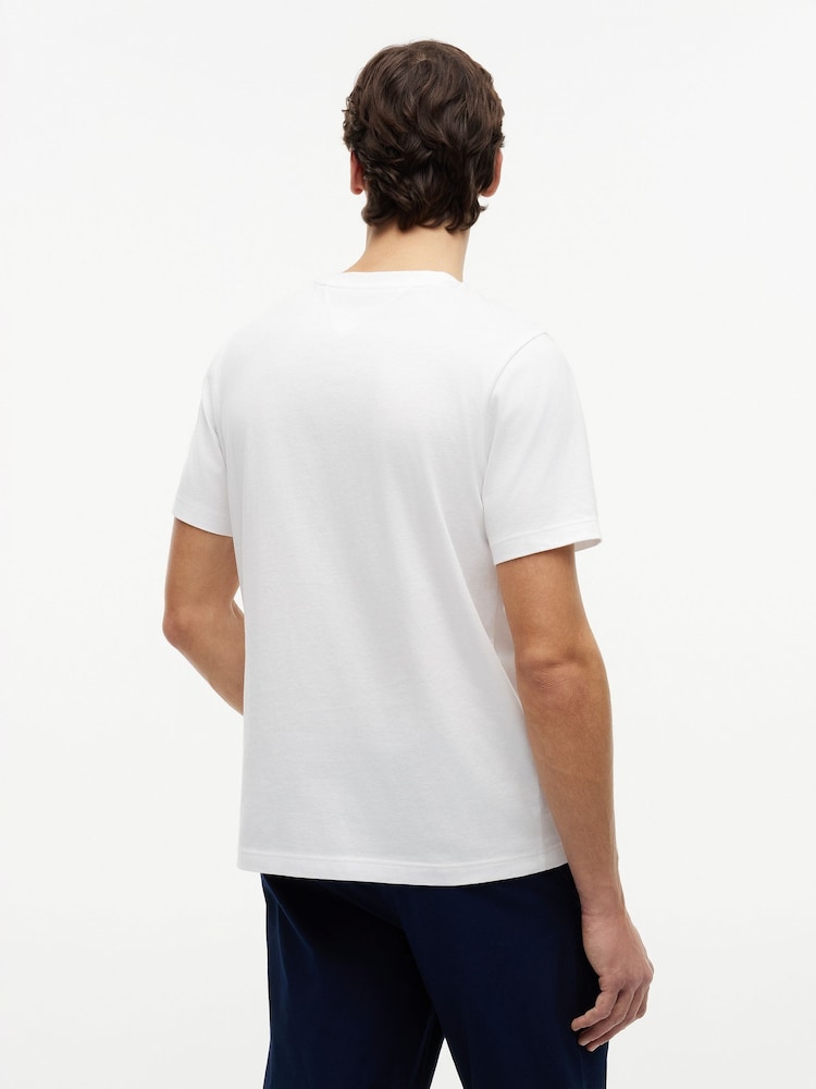 Tommy Hilfiger White Logo Graphic Jersey Crew Neck T-Shirt - Image 2 of 5 Tommy Hilfiger White Logo Graphic Jersey Crew Neck T-Shirt - Image 2 of 5