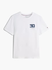 Tommy Hilfiger White Logo Graphic Jersey Crew Neck T-Shirt - Image 5 of 5
