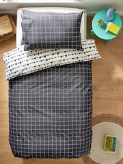 Monochrome 100% Cotton Printed Bedding Duvet Cover and Pillowcase Set - Image 6 of 10