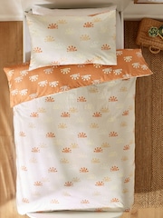Rust Orange Sun 100% Cotton Printed Bedding Duvet Cover and Pillowcase Set - Image 6 of 11