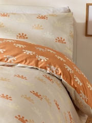 Rust Orange Sun 100% Cotton Printed Bedding Duvet Cover and Pillowcase Set - Image 7 of 11
