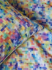 Multi Pixel Pattern 100% Cotton Printed Bedding Duvet Cover and Pillowcase Set - Image 4 of 6