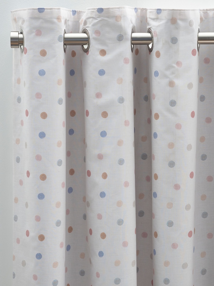 Pink Scandi Spot Eyelet Blackout Curtains - Image 5 of 6