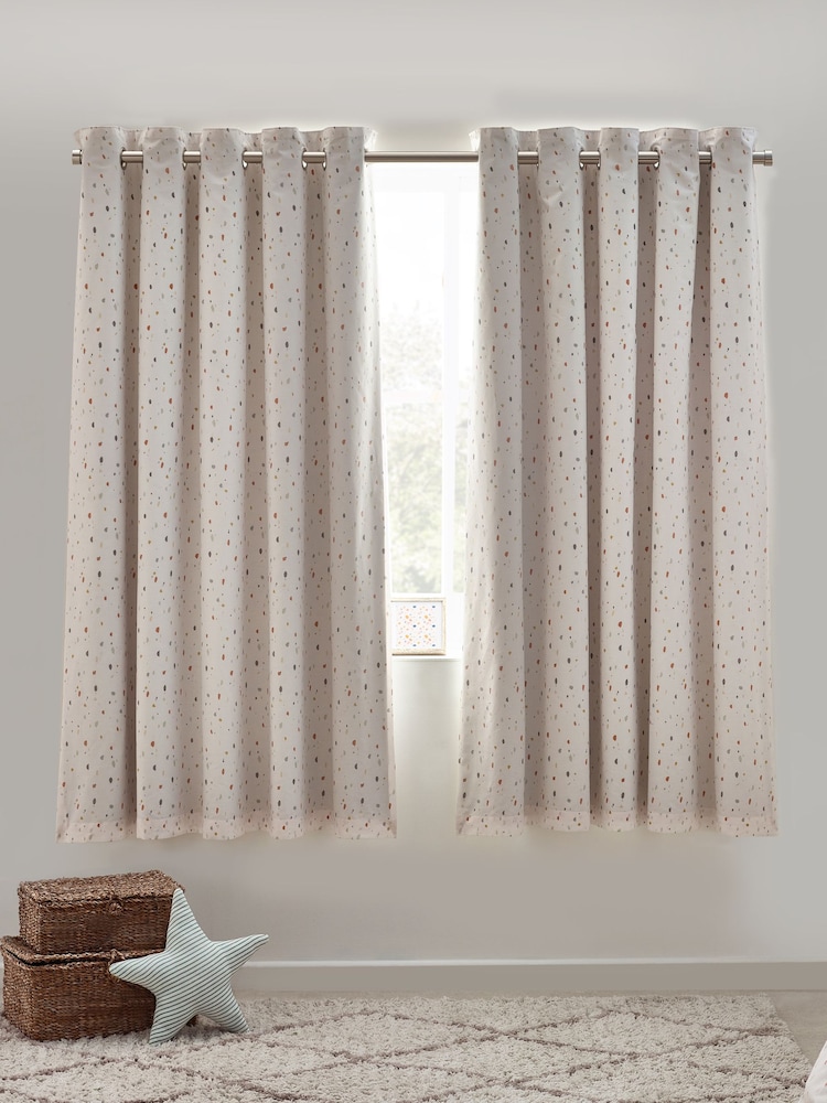 Natural Terrazzo Eyelet Blackout Curtains - Image 1 of 7