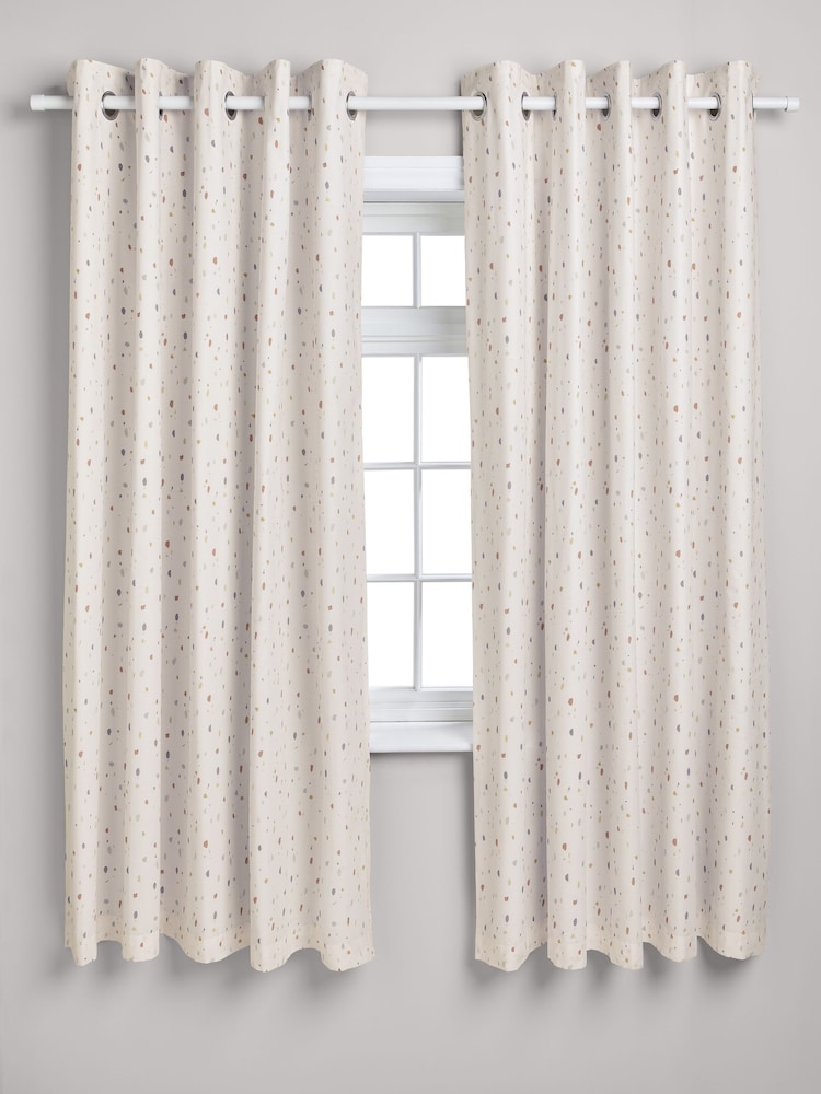 Natural Terrazzo Eyelet Blackout Curtains - Image 2 of 7