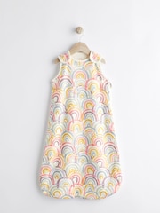 White Rainbow Print 1 Tog  Baby 100% Cotton Sleep Bag - Image 1 of 10