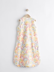 White Rainbow Print 1 Tog  Baby 100% Cotton Sleep Bag - Image 2 of 10