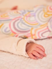 White Rainbow Print 1 Tog  Baby 100% Cotton Sleep Bag - Image 7 of 10