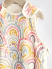 White Rainbow Print 1 Tog  Baby 100% Cotton Sleep Bag - Image 8 of 10