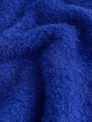 Cobalt Blue Boucle Long Sleeve V-Neck Knit Jumper with Wool - Image 6 of 7