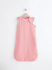 Pink Muslin 1 Tog Baby 100% Cotton Sleep Bag - Image 1 of 11