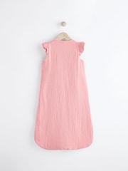 Pink Muslin 1 Tog Baby 100% Cotton Sleep Bag - Image 2 of 11