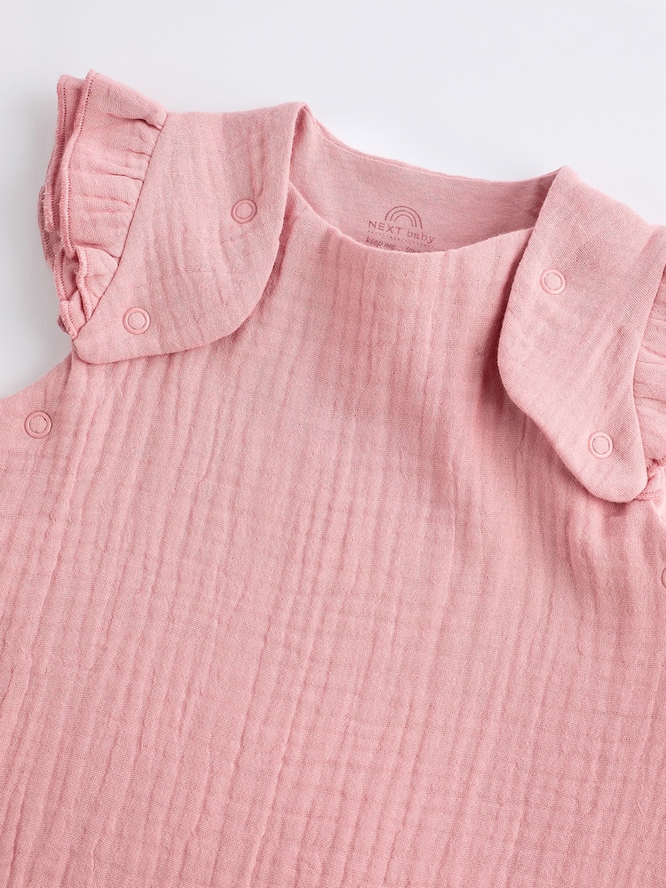 Pink Muslin 1 Tog Baby 100% Cotton Sleep Bag - Image 6 of 8