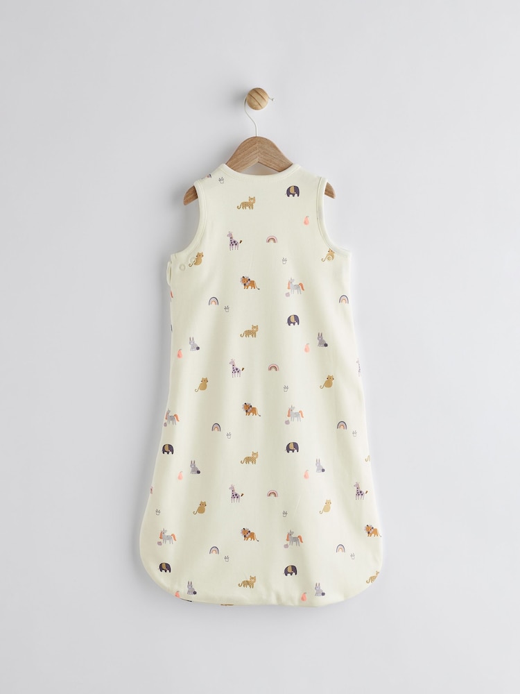 Beige Mini Unicorn 1 Tog  Baby 100% Cotton Sleep Bag - Image 2 of 13